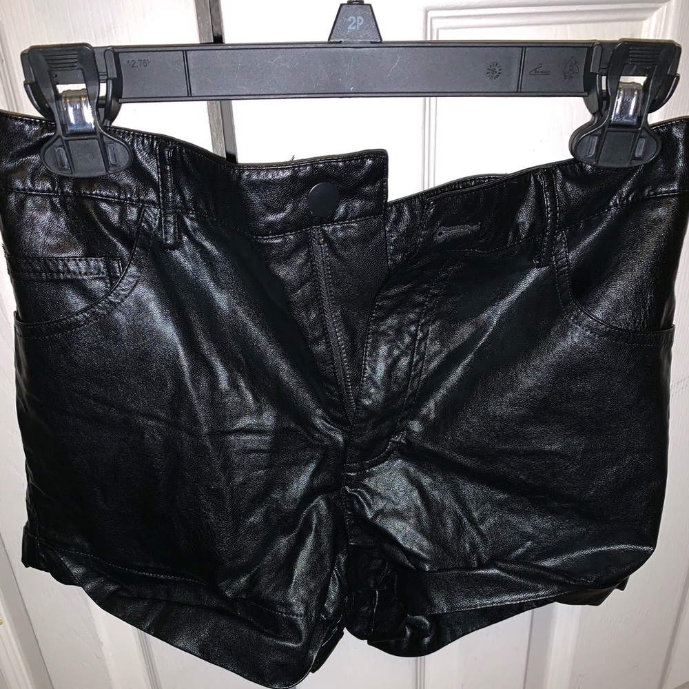Leather shorts